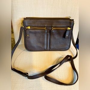 Talbots Brown Leather Crossbody Purse
